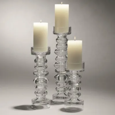 Glass Ribbed Candleholder/Vase Large