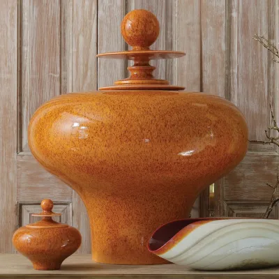 Happy Temple Jar Orange Squat