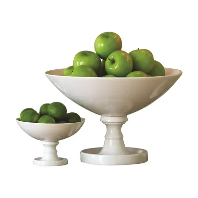 White Grand Pedestal Bowl Large