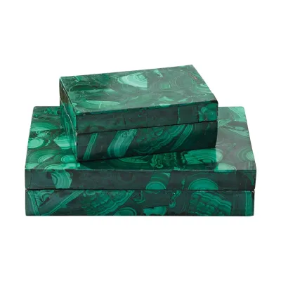 Malachite Stone Box Large