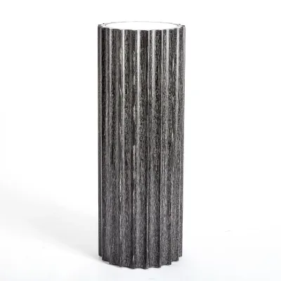 Reflective Column Pedestal Black Ceruse