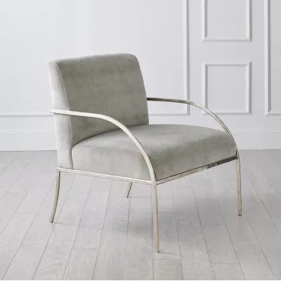 Swoop Chair Grey Velvet Nickel