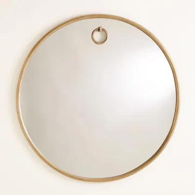 Exposed Mirror Antique Brass Small