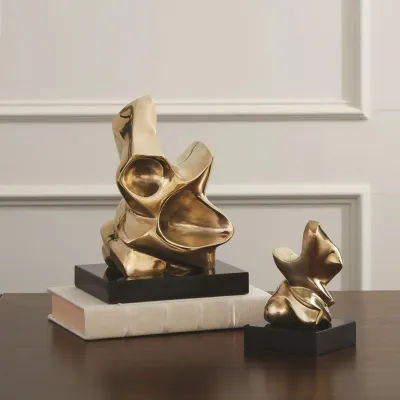 Abstract Figural Sculpture Brass Large