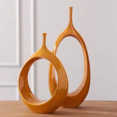 Open Ring Vase Orange