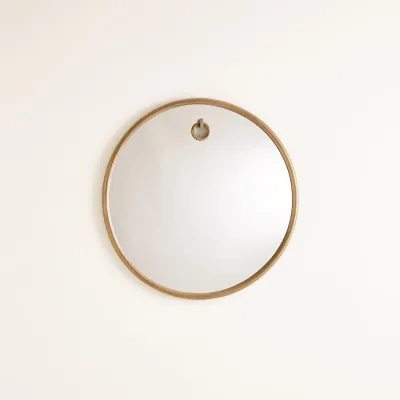 Exposed Mirror Antique Brass Small