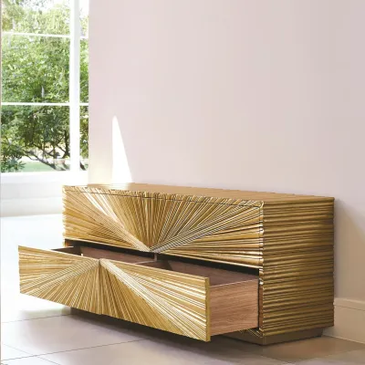 Linenfold Cabinet Brass