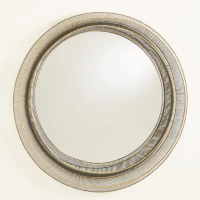 Wire Ribbon Mirror Natural Iron/Brass B