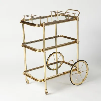 English Bar Cart and Tea Trolley Brass