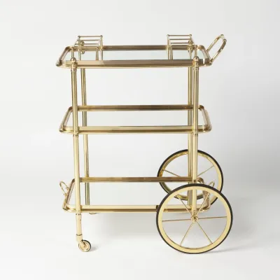 English Bar Cart and Tea Trolley Brass