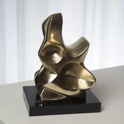 Abstract Figural Sculpture Brass Large