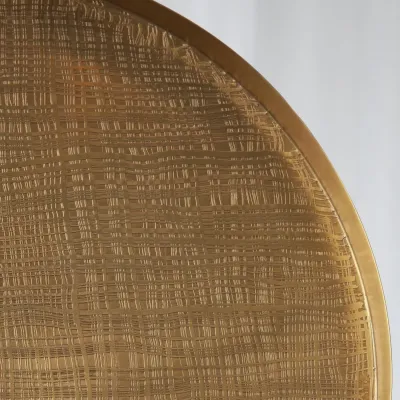 Plaid Etched Tray Antique Brass