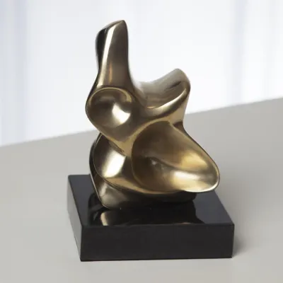Abstract Figural Sculpture Brass Small