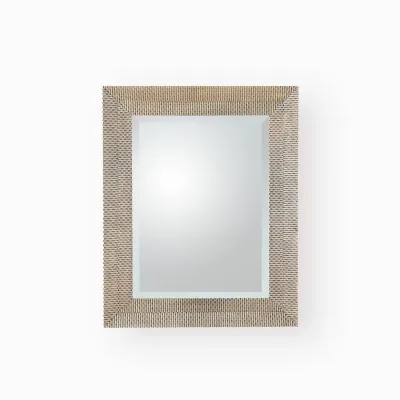 Delicate Basketweave Mirror - Silver