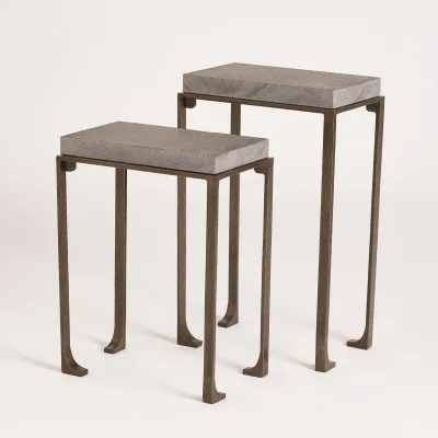 Zen Side Table w/Flamed Granite Bronze Large