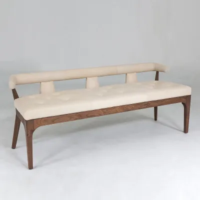 Moderno Bench Ivory Marble Leather