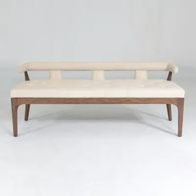 Moderno Bench Ivory Marble Leather