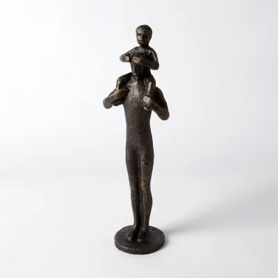 Dad and Son Sculpture Bronze