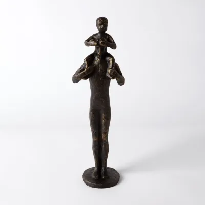 Dad and Son Sculpture Bronze