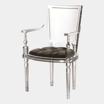 Marilyn Pewter Acrylic Arm Chair