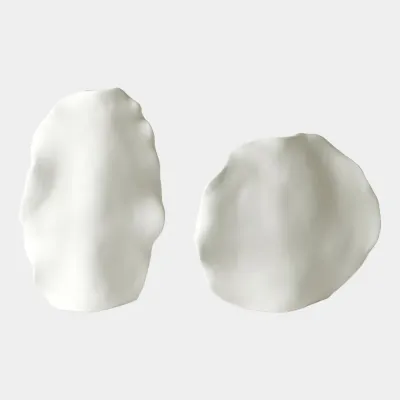 Kelp Matte White Vase Low