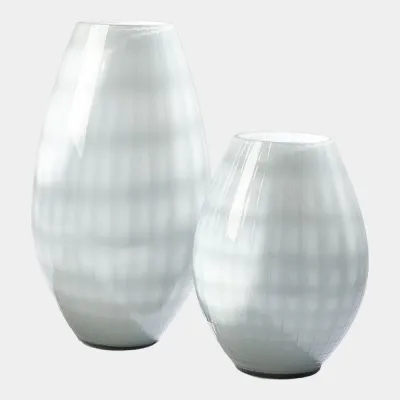 Otis Grid-Blue Cased Glass Vase