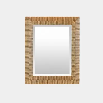 Delicate Gold Basketweave Rectangular Mirror