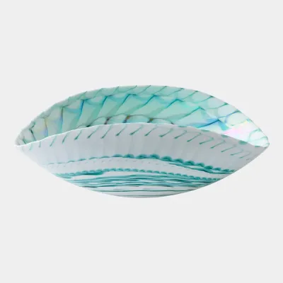 Spiral Threads Turquoise Folded Bowl