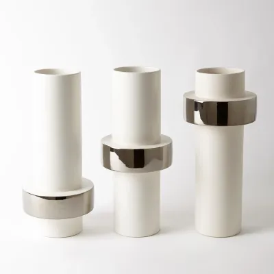 Silver Ring Vase Low