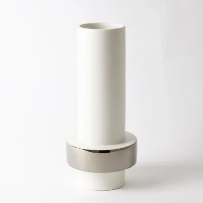 Silver Ring Vase Low