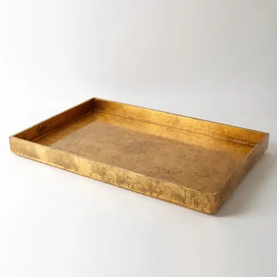 Luxe Gold Leaf Rectangle Tray Large