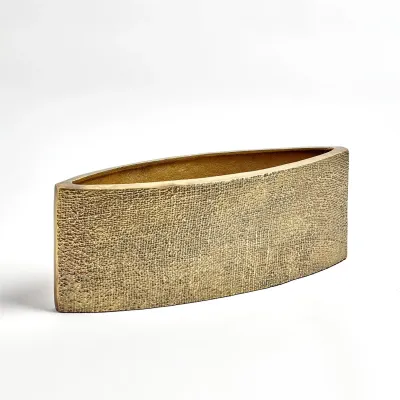 Hemp Etched Planter Brass