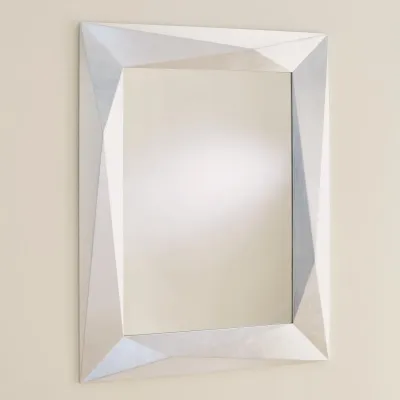 Angular Mirror Silver Leaf