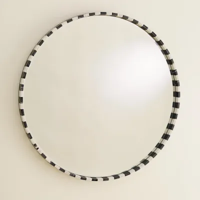 Black/White Marble Mirror Round