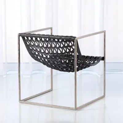 Knit & Pearl Chair Nickel Dark Grey Lea