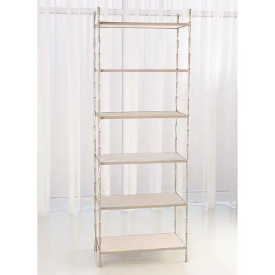 Spike Etagere Antique Nickel w/White Mar