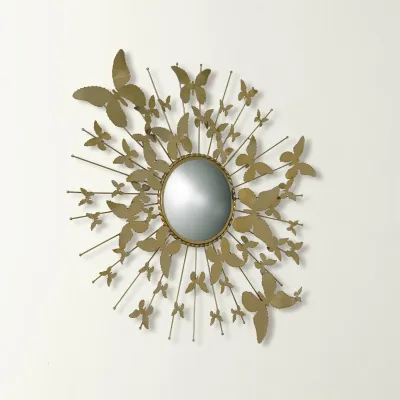 Butterfly Mirror Satin Brass