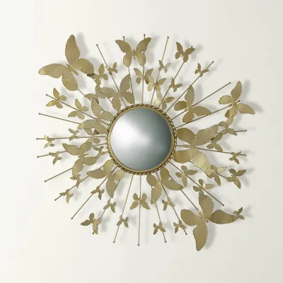 Butterfly Mirror Satin Brass
