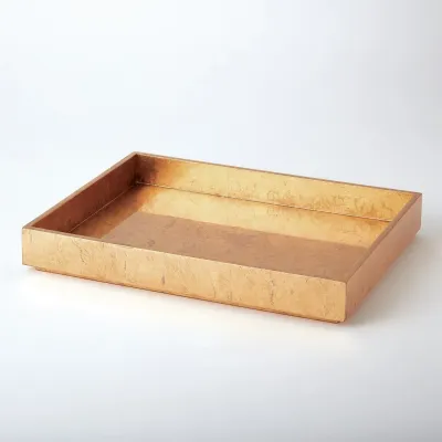 Luxe Gold Leaf Rectangle Tray Small