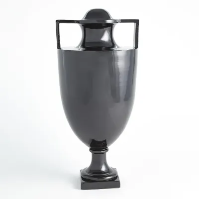 Square Handle Amphora Urn Matte Black
