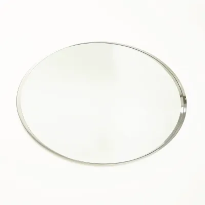 Elongated Oval Mirror Nickel Large