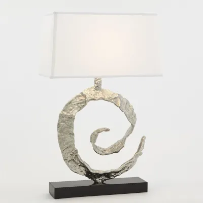 Swirl Lamp Nickel w/Black Granite