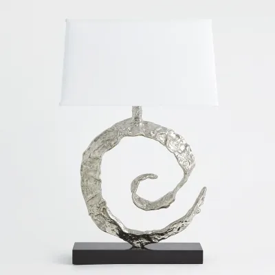 Swirl Lamp Nickel w/Black Granite