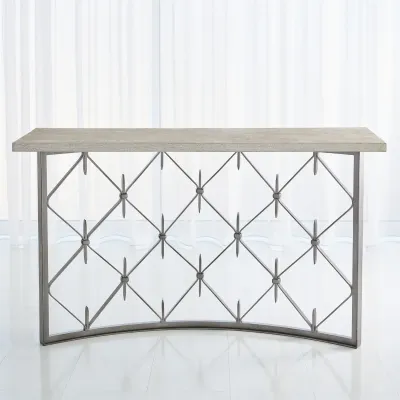 Sidney Console Natural Iron w/Wood Plan