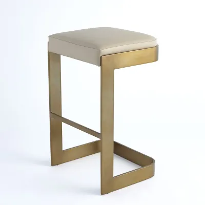 Regan High Bar Stool w/Ivory Leather An