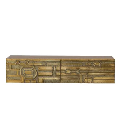 Abstract Block Cabinet Brass