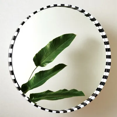 Black/White Marble Mirror Round