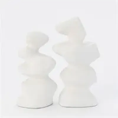 S/2 Mouren Sculptures White (Set of 2 )