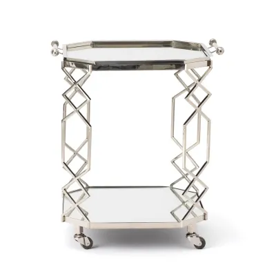 Octagonal Fret Serving Trolley and Tray