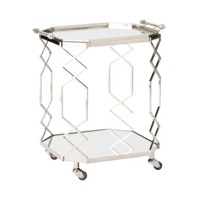 Octagonal Fret Serving Trolley and Tray